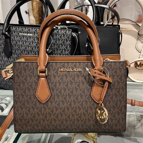 michael kors tan satchel small leather gold hardware